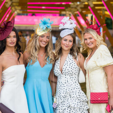 Ladies in the Party Barn at the St Leger Festival