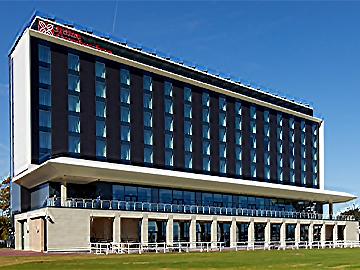 The grandstand at Doncaster racecourse