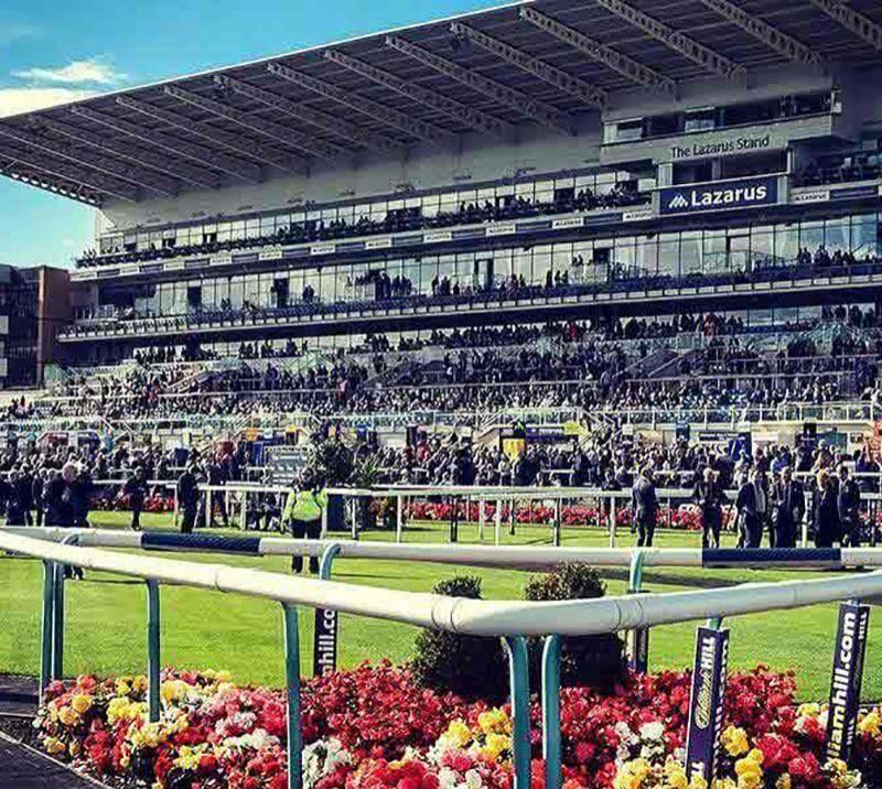 The main grandstand at Doncaster Racecourse