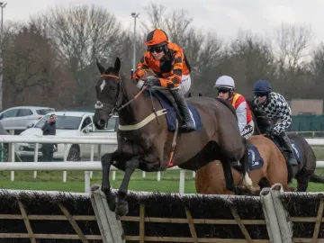 horse jumping at Doncaster racecourse