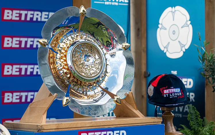 Betfred St Leger 2025 trophy and cap